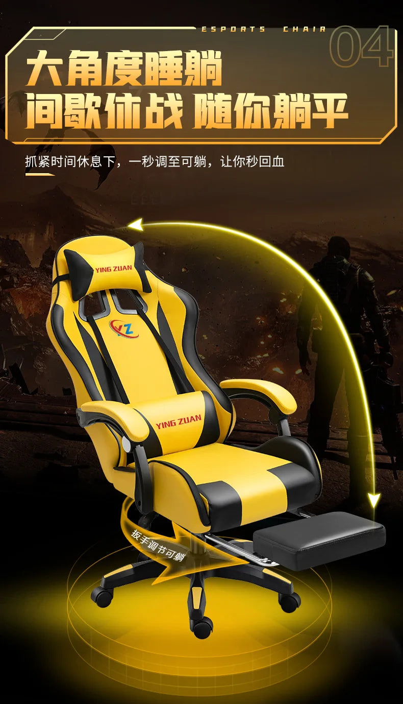 Ergonomic Gaming Chair for Computer Desk with Lumbar Support, High Back Mesh Reclining PC Chair, Adjustable Armrests for Office & Home