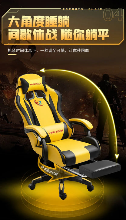 Ergonomic Gaming Chair for Computer Desk with Lumbar Support, High Back Mesh Reclining PC Chair, Adjustable Armrests for Office & Home