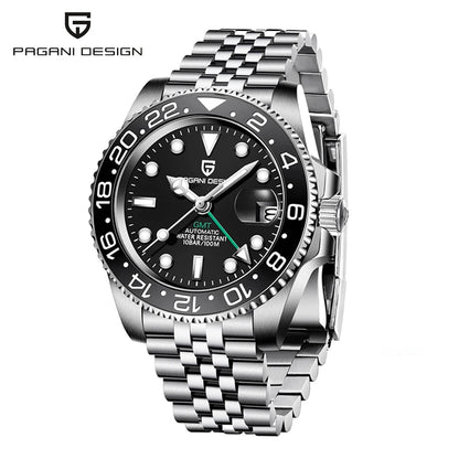 PAGANI DESIGN V3 PD-1662 GMT Watches Men's Luxury Sapphire Automatic Mechanical Watch 40MM Stainless Steel 100M Waterproof Watch