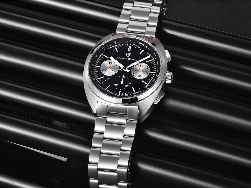 Pagani design2026fashion men's quartz watch top brand luxury sapphire VK63 men's chronograph all-steel diving relógios masculino
