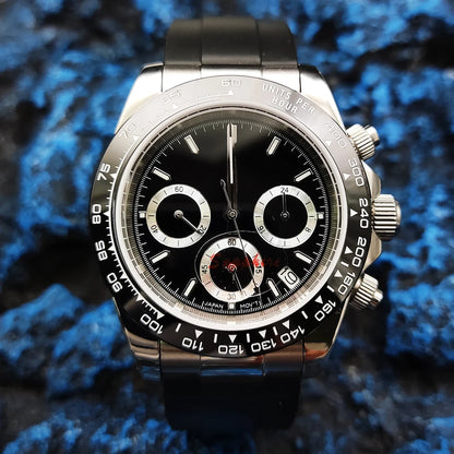 20 color Business 39mm Quartz Watch Men's Timing Sapphire Crystal VK63 Movement Calendar Luminous Blue Dial Stainless Steel Stra