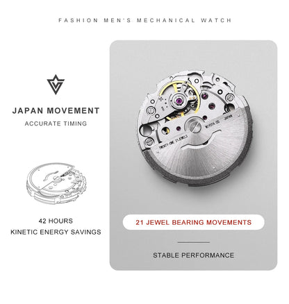 CADISEN 2026 Automatic Mechanical Men's Watch Blue Dial Business Casual 10ATM Waterproof Japan MIYOTA 8215 Movement Wristwatch