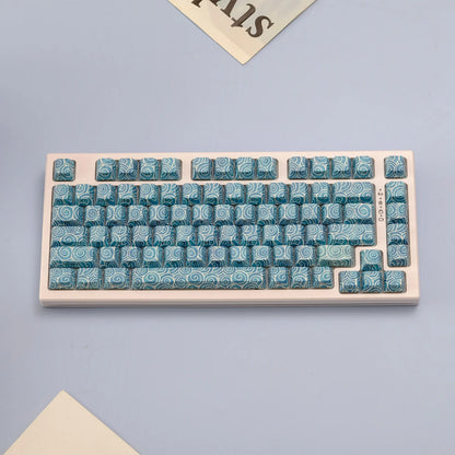 KYOMOT 135 Keys PBT Side Print Keycap Double Shot Cherry Profile Shine Through Keycaps for MX Switch Games Mechanical Keyboard