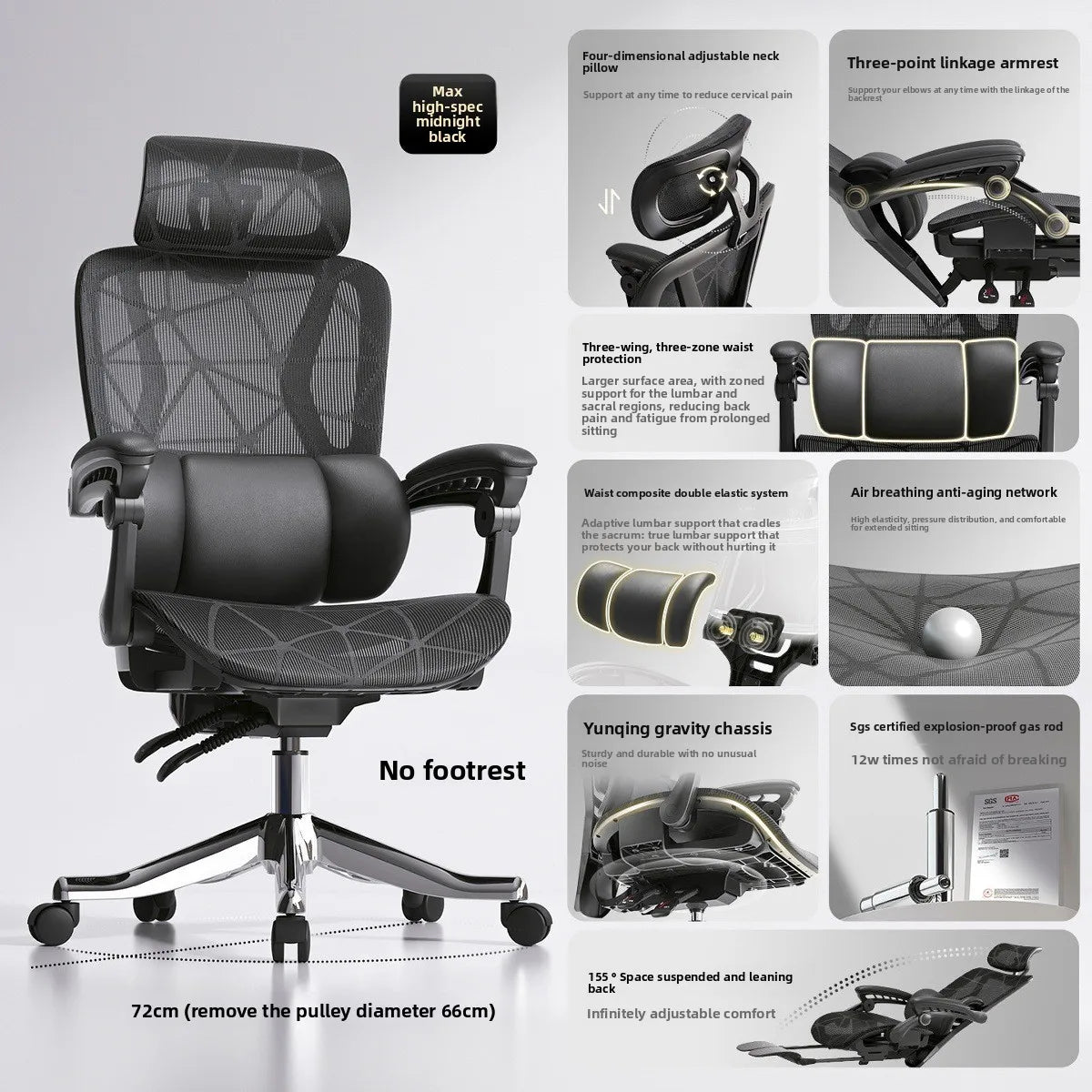UVR Ergonomic Mesh Office Chair, Reclining Computer Chair with Adjustable Height, Swivel Executive Desk Chair, Comfortable Home Office & Gaming Chair