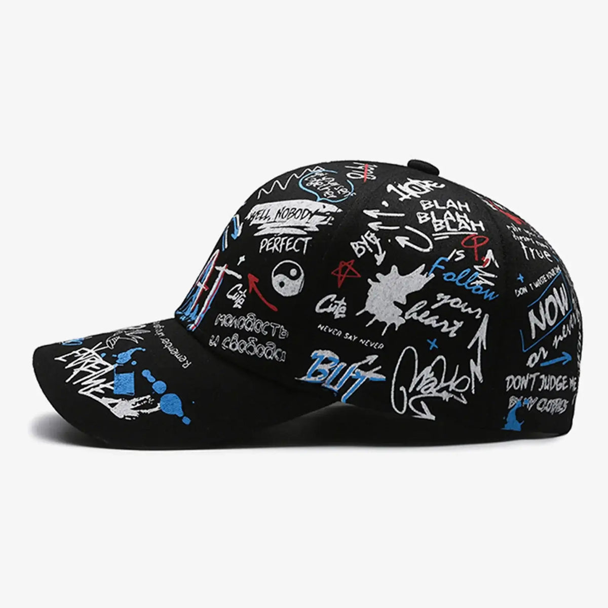 Graffiti Print Baseball Cap Adjustable Sun Protection Breathable Hat for Outdoor Activities Fishing Camping, Produit gaming premium Fraquane