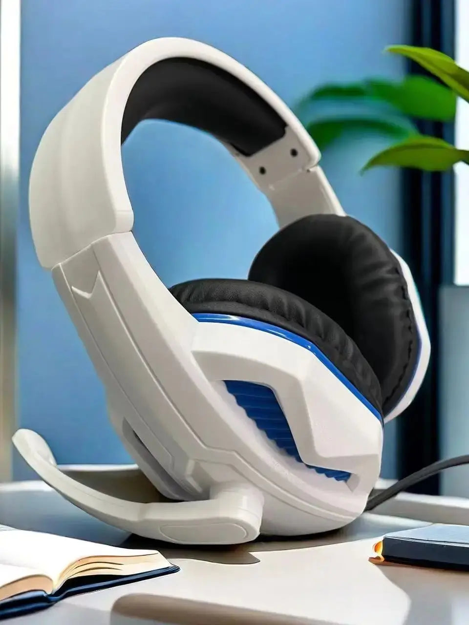 H4 Wired Gaming Headphones with Microphone, PS4 Computer Headset, Music Headphones with 3.5mm Jack, Online Course & Conference Audio Headphones