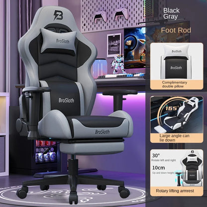 S8 Gaming Chair with 3D Armrests, Ergonomic Adjustable Backrest, Computer Office Chair, Leather Gamer Chair with Nylon Feet