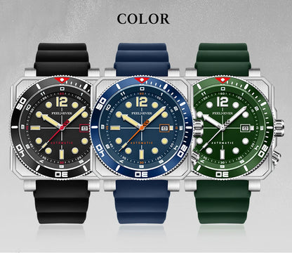 FeelNever 8215 Movement Automatic Dive Watch for Men Super Luminous 316 Steel Wristwatch Sapphire Sports Mechanical Male Watches