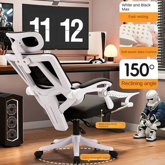Ergonomska uredska stolica od mrežastog materijala s lumbalnom potporom, računalna stolica s visokim naslonom za odrasle, udobna radna stolica za duge sate