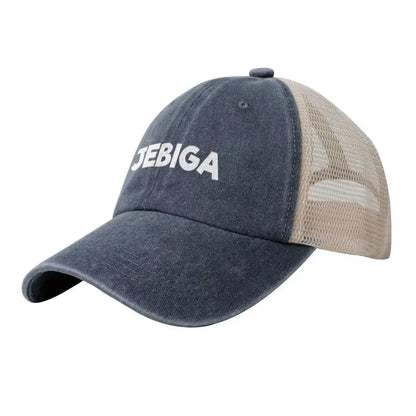 Jebiga Brate Print Vintage Mesh Baseball Cap Low Profile Trucker Hat for Men Breathable Cotton Summer Cool Hat Outdoor Ball Cap