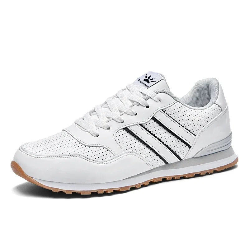 Autumn Sports Shoes Men's Flat Running White Durable Classic Casual Shoes Low Cut Trendy  Fashionable Hiking and Walking Shoes