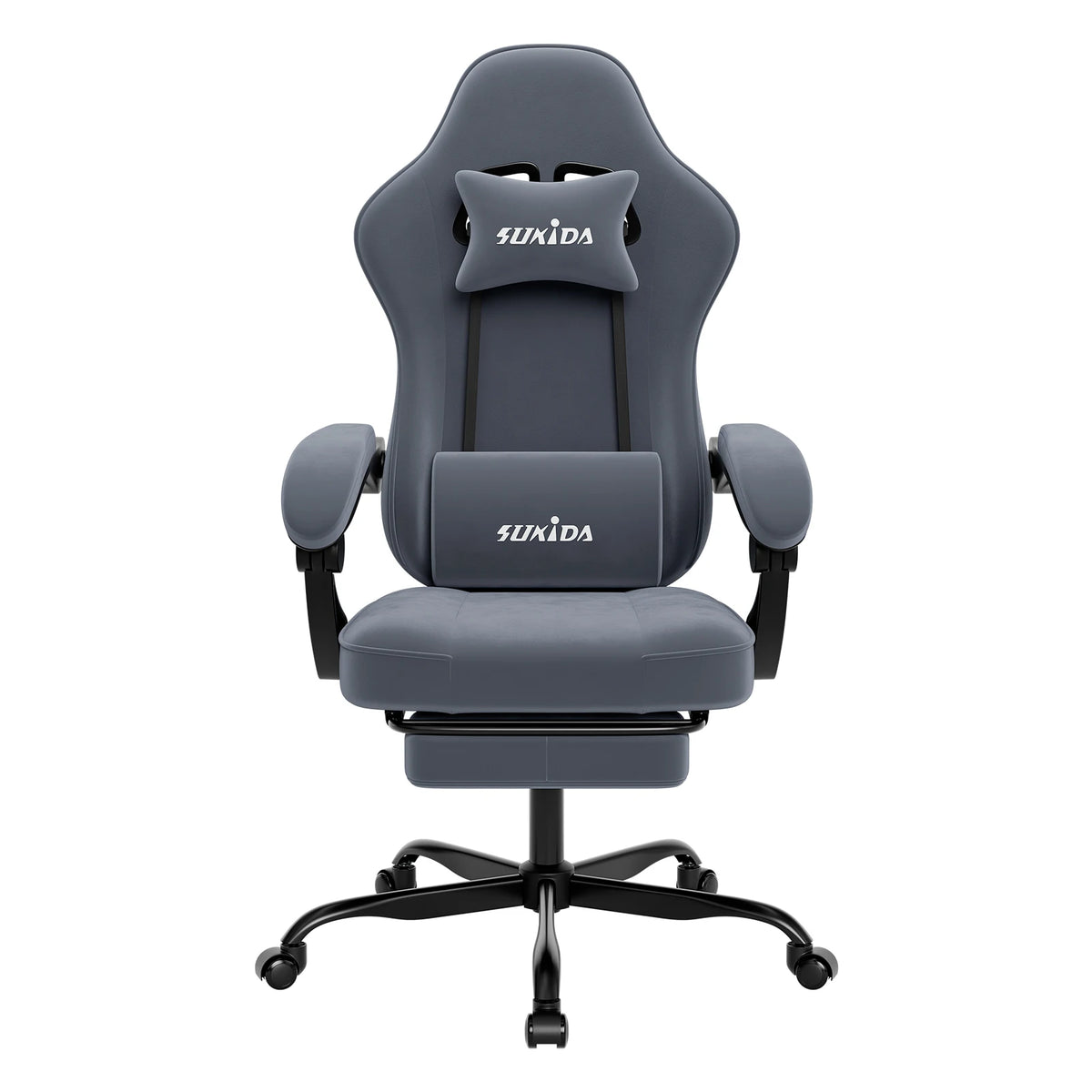 SUKIDA Gaming Chair with Footrest, Ergonomic Racing Style PC Chair with Lumbar Support, Adjustable Office Gaming Chair for Comfort and Work
