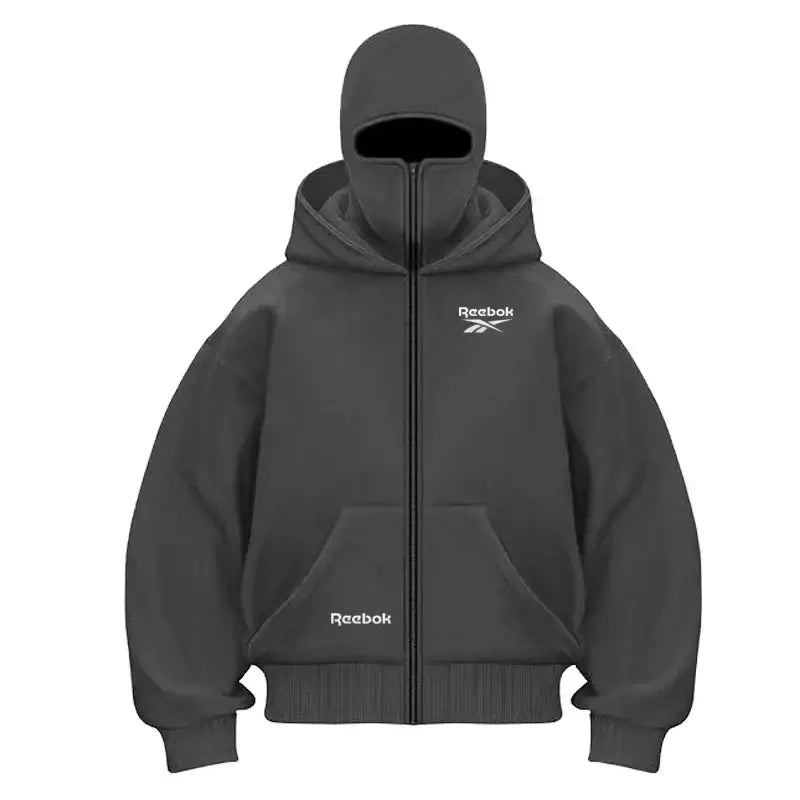 Produit gaming premium Fraquane, Reebok logo men's new double hood design sweatshirt, gothic style, Harajuku style, nouvelle génération.