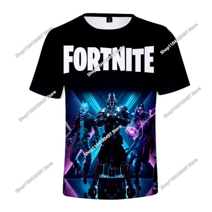 T-shirt 3D de Natal Fortnite — Battle Royale, Streetwear, Crianças, Vitória no Jogo, Homem e Mulher, Harajuku, Roupa para Adolescentes
