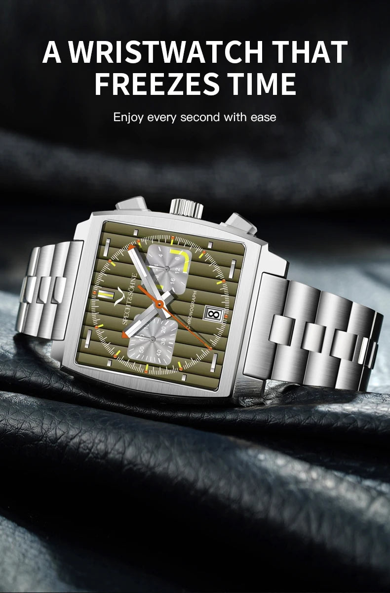 Relojes Hombre Specht & Söhne New Hot Watches Men Luxury Brand Male Japan VK64 Chronograph Trendy Sport Wristatch Waterproof