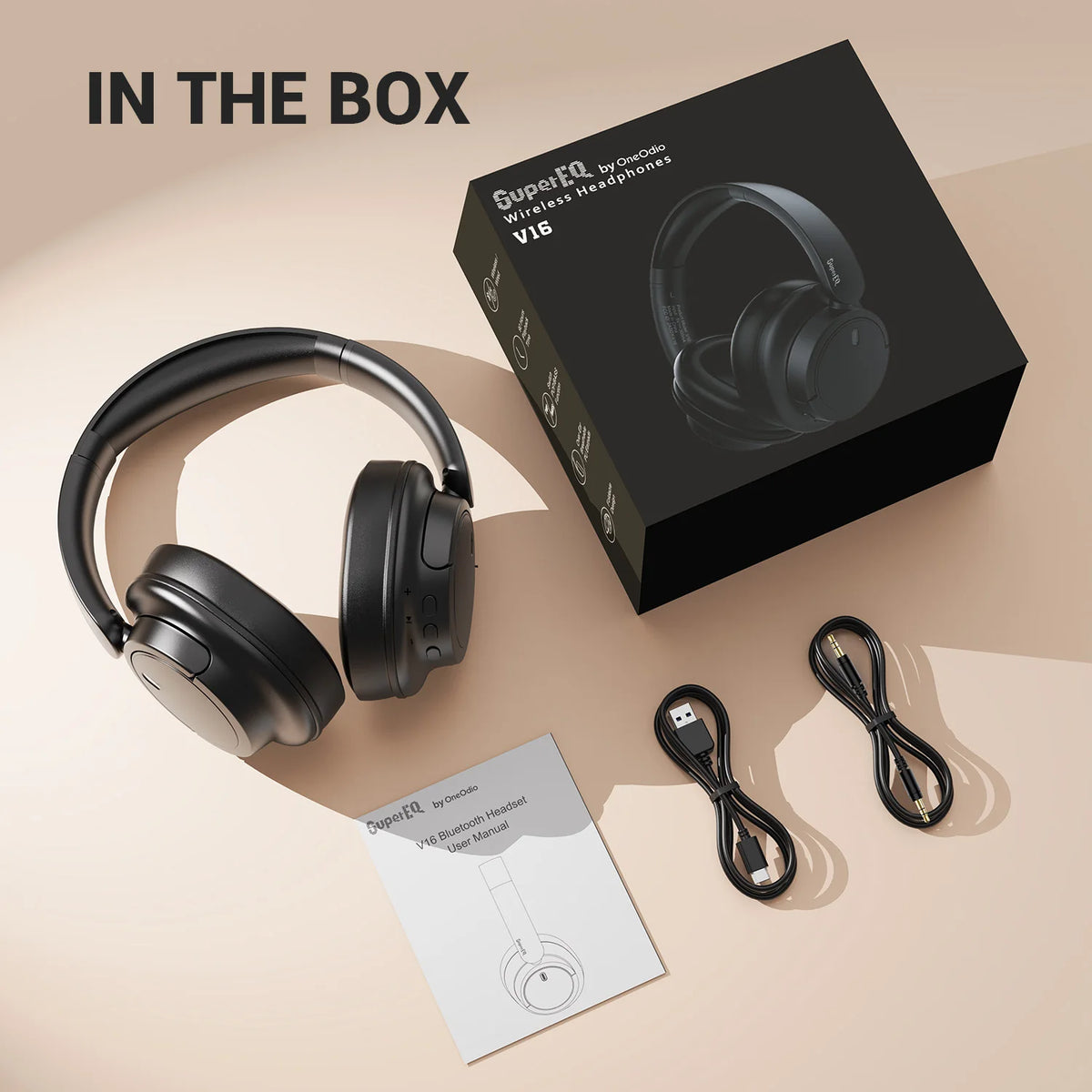 OneOdio Bluetooth 5.3 Wireless Headphones Over Ear Bass Mode Headset with Mic, 90H Playtime Foldable Bluetooth Headphones
