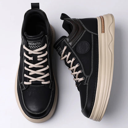 High Quality Mens Casual Leather Thick Bottom Oxford Shoes Fashion Outdoor Flat Top Quality Oxford Shoes Handmade Walking Shoes