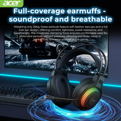 RGB Wired Gaming Earphones with Mic – Low Latency Surround Sound RGB Cool Lighting Gaming Headset with Noise Isolation & Comfort Fit