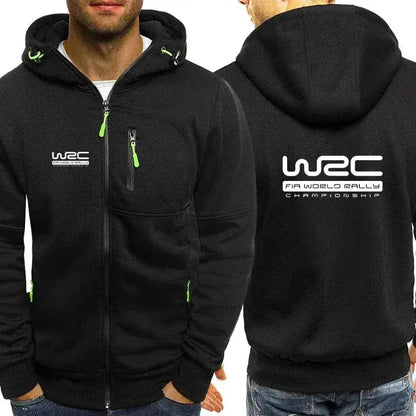 New Spring Autumn Men's World Rally Championship WRC Logo Printing Fashion Hooded Streetwear Casual Zipper High Quality Hoodies, produit gaming premium Fraquane