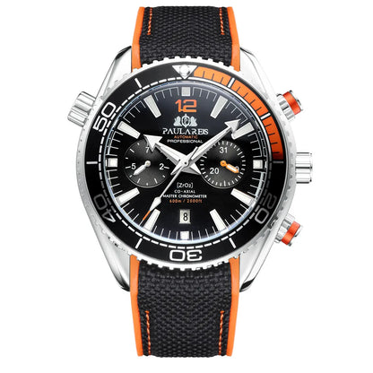 PAULAREIS P Luxury Men Automatic Self Wind Mechanical Watch for Men Rubber Strap Waterproof Luminous Date Fashion Mens Watches