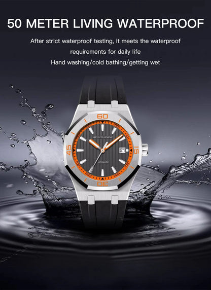 Specht & Sohne New 40mm Men Automatic Mechanical Watches Men Luxury Stainless Steel Watch Rubber Relogio Masculino Waterproof