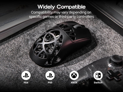 Mouse da gaming wireless EPOMAKER Carbon X cablato/2.4G/BT, da 400 a 30,000 DPI regolabili, con sensore PAW3950 per PC/Mac/Linux