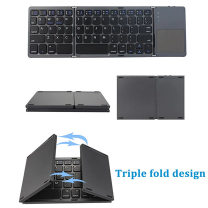 Bluetooth Folding Keyboard Mini Wireless Rechargeable Keyboard With Touchpad Portable Universal Keyboard for Windows Android IOS