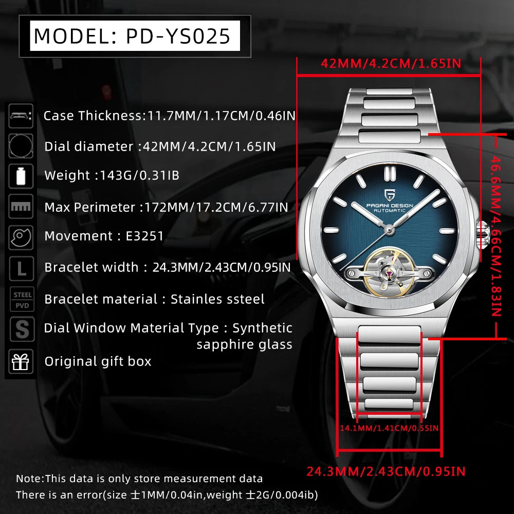 2026 New PAGANI DESIGN Skeleton Tourbillon Men's Watches Top Luxury Automatic Watch For Men Sporty elegant Mechanical Wristwatch