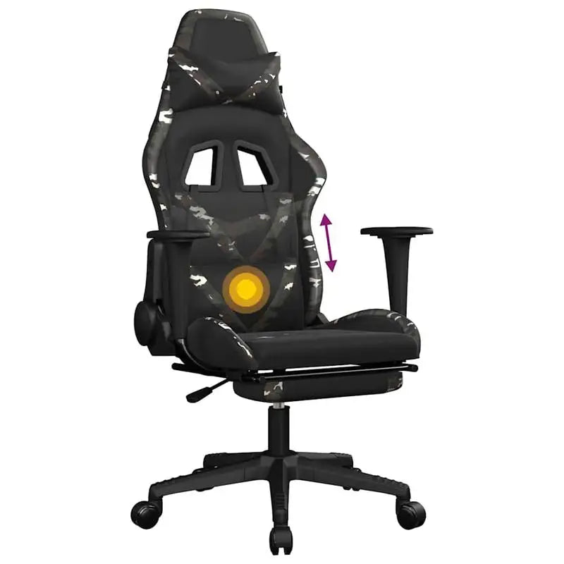 Gaming Chair with Massage Lumbar Support & Footrest, Adjustable Reclining Gaming Chair, 360° Swivel Ergonomic Gaming Chair for Office & PC Gaming