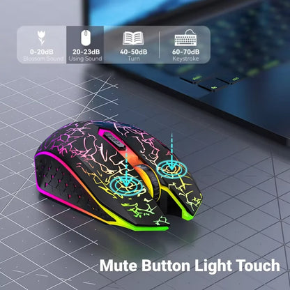 Rechargeable Bluetooth Wireless Mouse 2.4GHz RGB Gaming Mouse, Ergonomic Wireless Mouse with 1600 DPI, Dual-Mode Bluetooth Mouse for PC, Laptop & MacBook