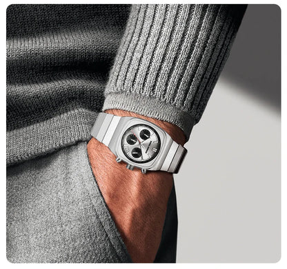 Horloge voor mannen in roestvrij staal Case Shape: Round Case