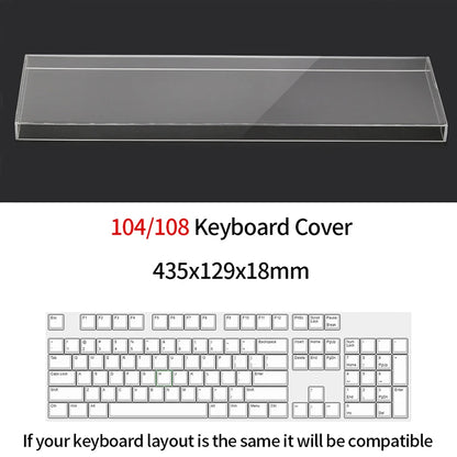 Acrylic Keyboard Clear Protector Case for Mechanical Keyboard, Transparent Keyboard Dust Cover for 60/61/64/96/98/104/108 Key Keyboards & Mouse