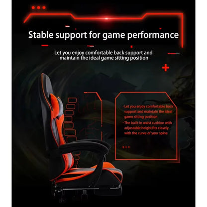 Computer Gaming Chair Reclining Office Chair with Adjustable Height, Ergonomic Computer Gaming Chair, 360° Swivel Racing Office Chair with Adjustable Armrests