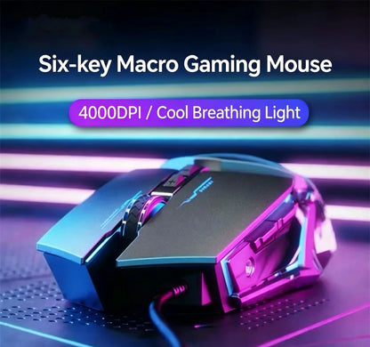 Mouse RGB dual-mode cablato e wireless 2.4G, mouse gaming ricaricabile silenzioso, mouse regolabile 3600 DPI per laptop