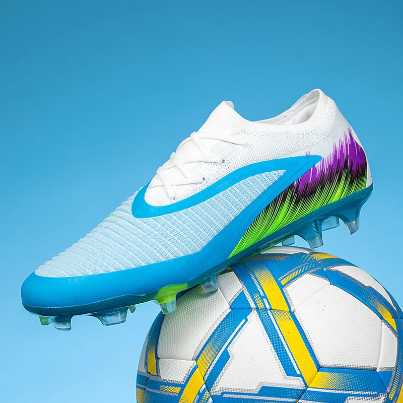 New Men Football Boots Shoes FG Soccer Shoes Non-Slip Cleats Ultralight Soccer Match Long Spikes Outdoor Training Drop Shipping