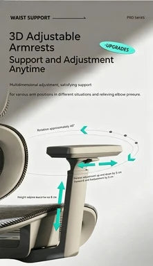 Ergonomic Office Chair Adjustable Recliner Gaming Computer Chair with Lumbar Support, 360° Swivel Wheels, Comfortable Executive Desk Chair