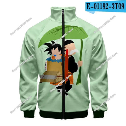 Anime Goku Dragon Ball Jacket Men Women Harajuku Hip Hop Japanese Zip Up Hoodies Goku Clothes Stand Collar Sweatshirt, Produit gaming premium Fraquane