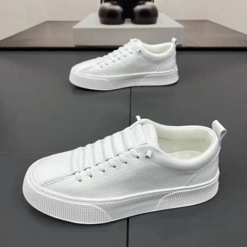 Men Sneakers Casual Shoes Men Flats Zapatillas Hombre Lightweight PU Leather Breathable Shoe Mens White Sports Tenis Shoes
