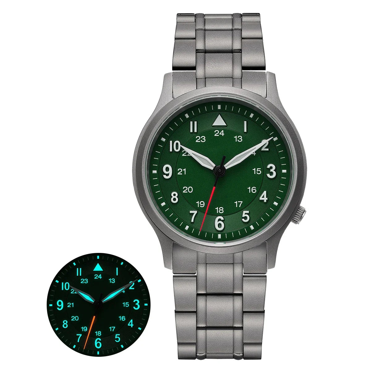 BERNY Titanium Watches for Men Classic Mens Field Watch Easy Read Outdoor Quartz Wristwatch Super Luminous Sapphire 5ATM