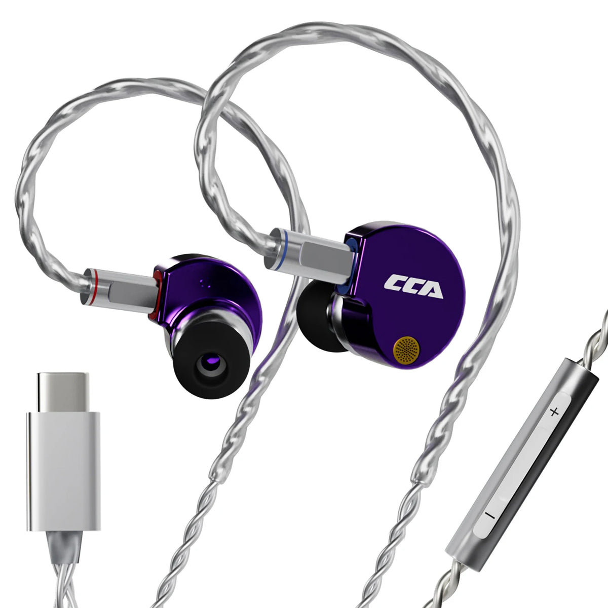 CCA Phoenix HiFi Earphones Dynamic Drive LCP Diaphragm Earphones Noise Cancelling Replaceable 2PIN Cable Gaming Wired Earphone
