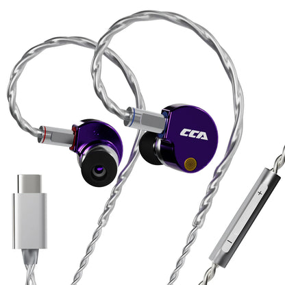 CCA Phoenix HiFi Earphones Dynamic Drive LCP Diaphragm Earphones Noise Cancelling Replaceable 2PIN Cable Gaming Wired Earphone