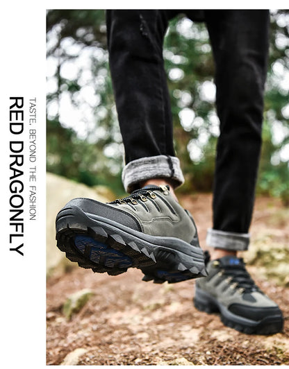 Winter Casual Shoes Men Leather Comfortable Walkng Shoes Autumn Classic Outdoor Sneakers Women High Top Hiking Sneakers Lace Up