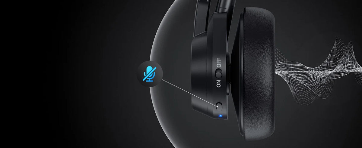 Bluetooth Headset V5.4 Wireless Headphones with Mic, Noise Cancelling Bluetooth Headset for Work, Office Calls, Zoom Meetings, Laptop & Mobile
