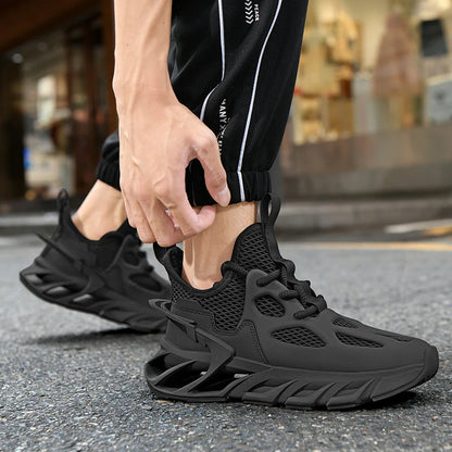Mens Sports Shoes New Mesh Breathable Outdoor High Elasticity Running Shoes Fashionable Summer Comfortable Sports Tennis Shoes