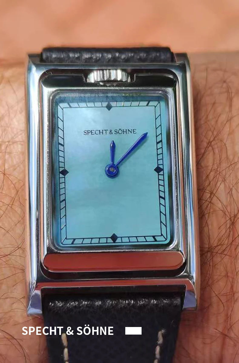 2025 New Specht & Söhne Double Face Square Watch For Men Sports Watches Overturn Stainless Steel Sapphire Crystal 50M Waterproof