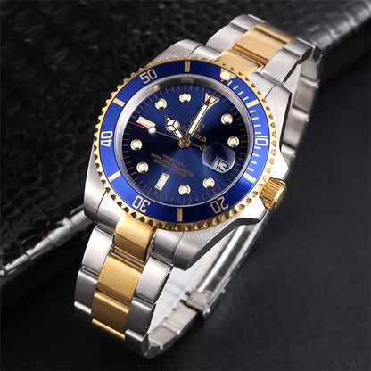 Reginald Men’s GMT Quartz Watch  Rotating Bezel, Sapphire Crystal, Date Display & Stainless Steel Sports Watch