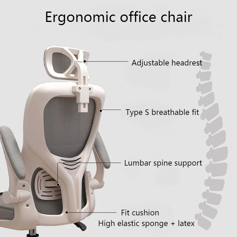 Ergonomic Mesh Computer Chair Adjustable Office Chair with Armrests, Rotatable Swivel Gaming Chair, Comfortable Lift Chair for Home Study & Office