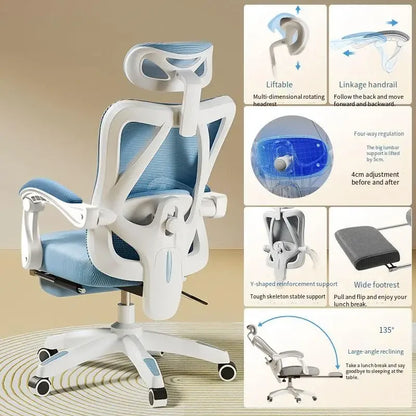 UVR Ergonomic Gaming Computer Chair Breathable Mesh Office Chair with Adjustable Armrest, Swivel Executive Desk Chair for Home Office & Work