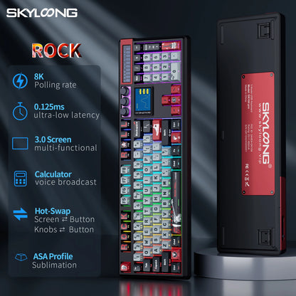 Teclado mecánico inalámbrico SKYLOONG GK104 Pro 100% personalizado, teclado con interruptores intercambiables en caliente de bajo ruido para PC gamer y accesorios de oficina