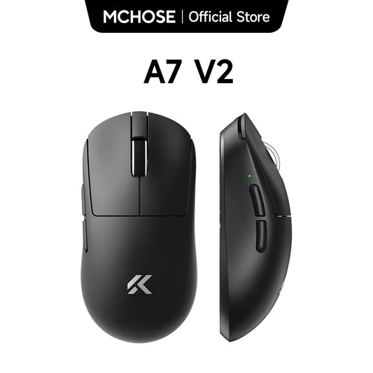 Ratón gaming inalámbrico ligero MCHOSE A7 V2 con doble tasa de sondeo de 8,000Hz, PAW3950 TI, para gaming, esports y oficina